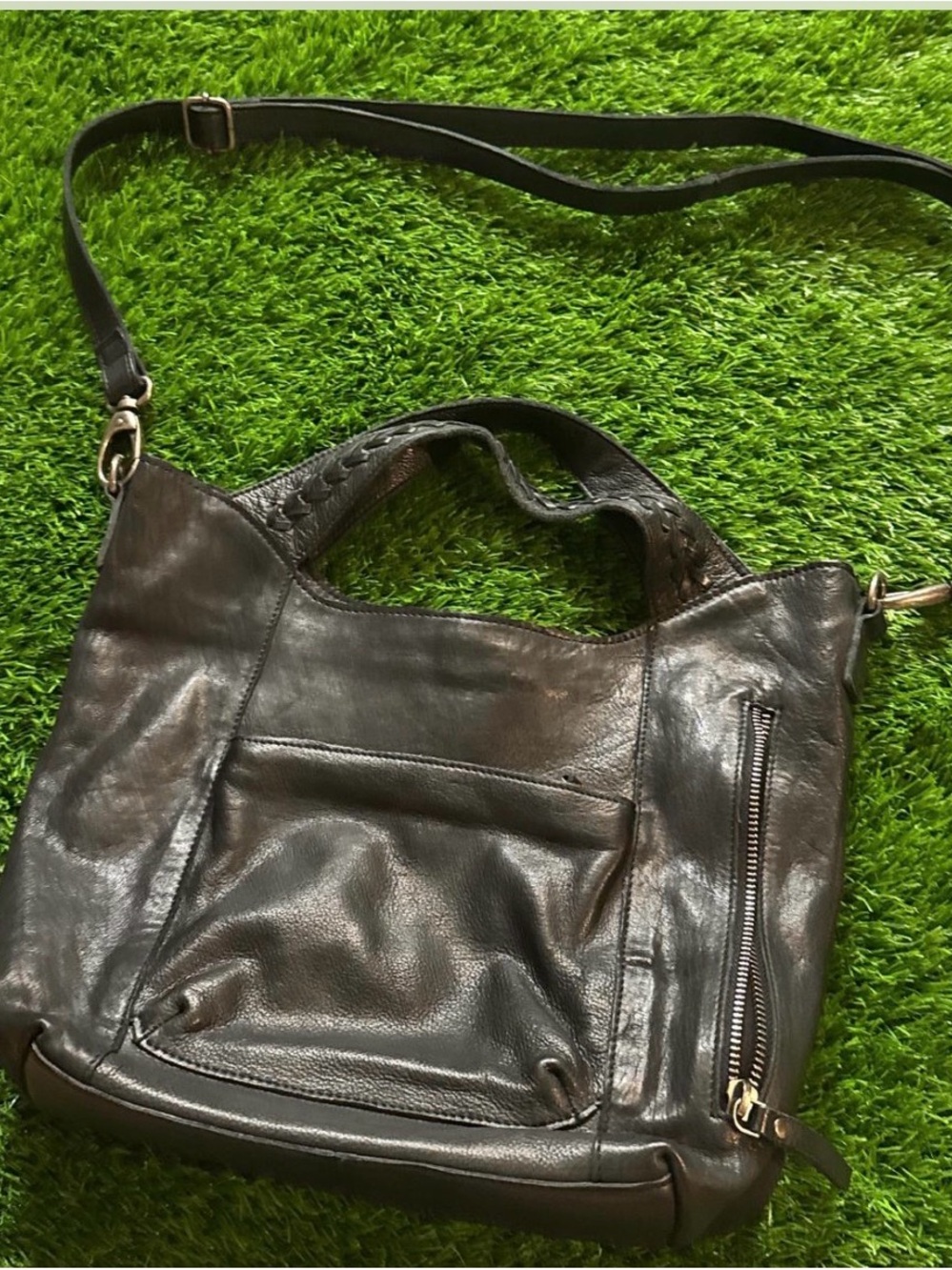Black Leather LATICO Mason Shoulder Bag